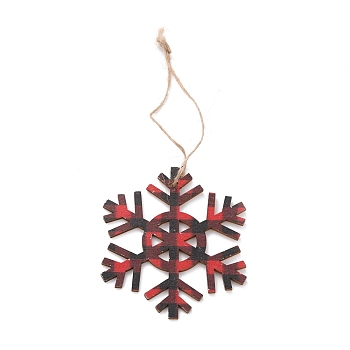 (Defective Closeout Sale: Painting Peel Off), Wood Pendants, for Wall Decoration, Snowflake, Dark Red, 81x72x2mm, Hole: 3mm