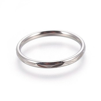 304 Stainless Steel Finger Rings, Stainless Steel Color, Size 5, 15.7mm