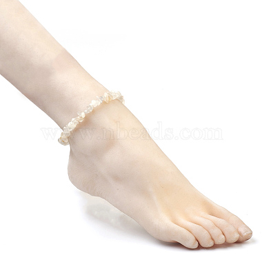 Natural White Moonstone Chip Beads Anklets(AJEW-AN00229-02)-4