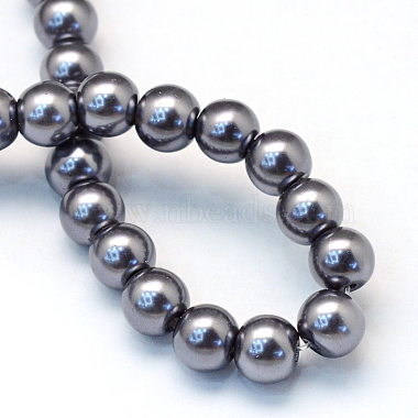 Baking Painted Pearlized Glass Pearl Round Bead Strands(HY-Q330-8mm-73)-4