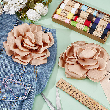 2Pcs Polyester Flower Iron Pins(JEWB-GO0001-18C)-4
