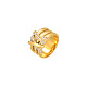 Golden Stainless Steel Rhinestone Wide Band Rings(AG2526-4)-1