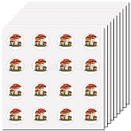 8Pcs Plastic Waterproof Self-Adhesive Picture Stickers, Round Dot Cartoon Decals for Kid's Art Craft, Mushroom, 150x150mm, Sticker: 25mm, 8 pcs/set(DIY-WH0428-125)