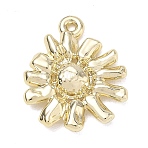 Alloy Pendants, Sunflower Charms, Golden, 20x16x3.5mm, Hole: 1.2mm(AL-CBA7C55-10A-G)