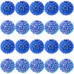 40Pcs 2 Styles Transparent Resin Rhinestone Graduated Beads, with Acrylic Round Beads Inside, Blue, 20x18~20mm, Hole: 2~2.5mm, 20pcs/style(RESI-BM0001-13)