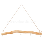 1Pc Driftwood Branch Hook Branch Hanger Rack, with Twine Rope and Hooks, PapayaWhip, 407x62x30mm(AJEW-SP0002-31B)
