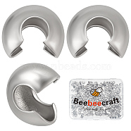 300Pcs 304 Stainless Steel Crimp Beads Covers, Stainless Steel Color, 3.5x4mm, Hole: 1.4mm(STAS-BBC0005-68)