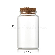 Glass Bottle, with Cork Plug, Wishing Bottle, Column, Clear, 4.7x8cm, Capacity: 90ml(3.04fl. oz)(CON-WH0085-73D)