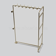 Iron Jewelry Display Stands, for Rings, Bangles, Necklaces Display, Golden, 20x10.15x29.5cm(ODIS-WH0038-66G)