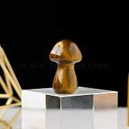 Natural Tiger Eye Mushromm Statue, for Home Desktop Display Decoration, 38mm(DJEW-PW0013-31J)