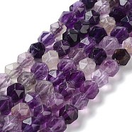 Natural Purple Fluorite Beads Strands, Faceted, Star Cut Round Beads, 7.5~8.5x7~8x7~8mm, Hole: 1.4mm, about 48~49pcs/strand, 14.76~15.08 inch(37.5~38.3cm)(G-G030-A08-01)