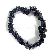 Synthetic Blue Goldstone Stretch Bracelets, Chip, 17~22cm(PW-WG56138-02)