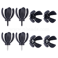 SUPERFINDINGS 8Pcs 2 Colors Plastic Golf Ball Pick Up Retriever Grabber Claw Sucker Tool, with Iron Screw, Gunmetal & Platinum, 5.7x4cm(FIND-FH0002-11)