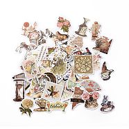 Retro Style Paper Stickers Set, Adhesive Label Stickers, for Water Bottles, Laptop, Luggage, Cup, Computer, Mobile Phone, Skateboard, Guitar Stickers, Butterfly & Flower & Clock, Mixed Color, 30~75x20~85x0.3mm(X-DIY-G066-20)