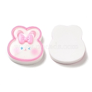 Cute Cartoon Animal Opaque Resin Cabochons, Rabbit, 22.5x20.5x6mm(RESI-C034-05C)