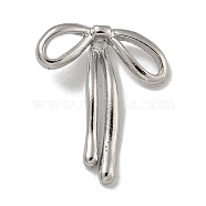 Alloy Pearl Pendants, Cadmium Free & Nickel Free & Lead Free, Bowknot Charms, Platinum, 29.5x24.5x5.5mm, Hole: 1.6mm(PALLOY-F312-56P)