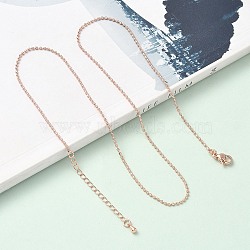 1.5MM Brass Ball Chain Necklaces, Lead Free & Cadmium Free, Long-Lasting Plated, Rack Plating, Rose Gold, 17.80 inch(45.2cm)(NJEW-Z097-03RG)