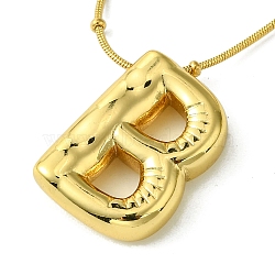 Ion Plating(IP) Initial Letter 304 Stainless Steel Pendant Necklaces, Real 18K Gold Plated, Letter B, 15.91 inch(40.4cm), pendant: 22x16mm(NJEW-R265-05G-B)