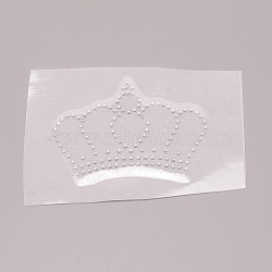 Crown Glitter Hotfix Rhinestone, Iron on Patches, Dress Shoes Garment Decoration, Crystal, 65x95x1.5mm(DIY-WH0268-06)