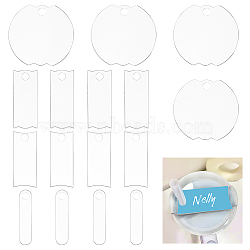 AHADERMAKER 1Set Acrylic Name Sign Plate, Mixed Shape, Clear, 82x87.5x2mm, Hole: 10mm, about 20Pcs/Set(DIY-GA0006-73A)