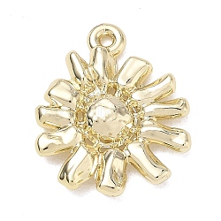 Alloy Pendants, Sunflower Charms, Golden, 20x16x3.5mm, Hole: 1.2mm(AL-CBA7C55-10A-G)