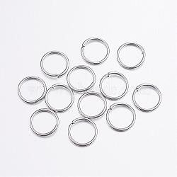 304 Stainless Steel Open Jump Rings, Stainless Steel Color, 12x1.2mm, Inner Diameter: 10mm(STAS-P151-04)