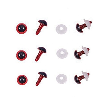 Craft Plastic Doll Eyes, Stuffed Toy Eyes, Red, 8mm