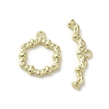 Brass Toggle Clasps, Long-Lasting Plated, Hexagon, Golden, 15.5x13x2mm, Hole: 1.2mm