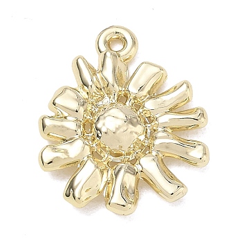 Alloy Pendants, Sunflower Charms, Golden, 20x16x3.5mm, Hole: 1.2mm