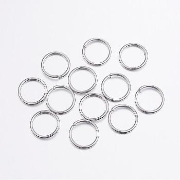 304 Stainless Steel Open Jump Rings, Stainless Steel Color, 12x1.2mm, Inner Diameter: 10mm