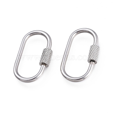 Stainless Steel Color Oval 304 Stainless Steel Locking Carabiner