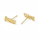 Brass Word Baby Stud Earrings for Women(KK-A172-20G)-1