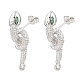 Brass Micro Pave Cubic Zirconia Stud Earring Findings(KK-K340-42P)-1