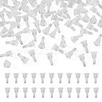 100Pcs Silicone Ear Nuts, Earring Backs, Clear, 6x10mm, Hole: 0.5mm(SIL-TADJ0001-09)