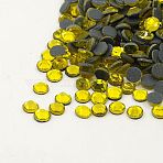Glass Hotfix Rhinestone, Grade AA, Flat Back & Faceted, Half Round, Citrine, SS30, 6.3~6.5mm, about 288pcs/bag(RGLA-A019-SS30-249)