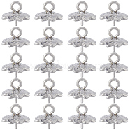120Pcs Stainless Steel Cup Peg Bails, Pendant Bails for Half-Drilled Beads, 8-Petal, Flower, Stainless Steel Color, 8~8.5x7.5x7.5mm, Hole: 1.2mm, Pin: 0.6mm(STAS-SC0006-07)