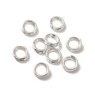 Brass Split Rings, Lead Free & Cadmium Free, Double Loops Jump Rings, 925 Sterling Silver Plated, 21 Gauge, 5x2mm, Inner Diameter: 3.5mm(KK-O143-25S)