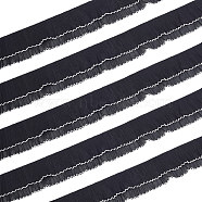 6 Yards 2-Layer Polyester Pleated Ribbon, Clothes Accessories, Black, 2-5/8 inch(66mm)(OCOR-FG0002-03A)