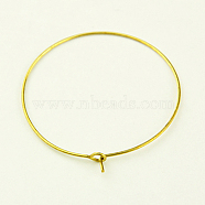 Brass Wine Glass Charm Rings Hoop Earring Findings, DIY Material for Basketball Wives Hoop Earrings, Golden, 21 Gauge, 35x0.7mm(KK-I561-G)