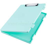 Rectangle Plastic Clipboards & Storage Folder, for Classroom & Office Use, Aquamarine, 323x235x21.5mm, Inner Diameter: 320x230mm(AJEW-WH20010-40C)