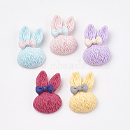 Bunny Resin Cabochons, Rabbit Head with Bowknot, Mixed Color, 25x16.5x7.5mm
(X-CRES-Q197-77)