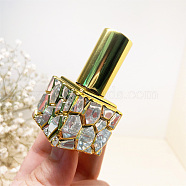 Square Glass Pump Spray Bottles, Perfume Refillable Bottle, Golden, Capacity: 10ml(0.34fl. oz)(BOTT-PW0010-004)