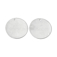 Brass Pendants, Stamping Blank Tag, Flat Round, Platinum, 20x0.5mm, Hole: 1.5mm(KK-WH0034-58P)