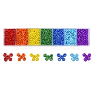 3500Pcs 7 Style 12/0 Glass Round Seed Beads, Opaque Colours & Baking Paint Round Hole Beads, Small Craft Beads, for DIY Jewelry Making, Mixed Color, 2mm, Hole: 1mm, about 500pcs/style(SEED-YW0001-36)