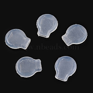 Comfort Silicone Clip on Earring Pads, Soft Anti-pain Pocket Style Cushions for for Clip-on Earrings, Clear, 11x9.5x3mm, Hole: 1.2x3.5mm(SIL-T003-03)