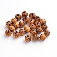 Natural Wood Beads, Spacer Beads, for DIY Macrame Rosary Jewelry, Lead Free, Round, Burlywood, 8mm in diameter, hole: 2.5mm(X-TB616Y)