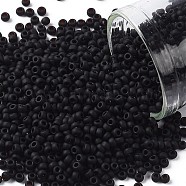 TOHO Round Seed Beads, Japanese Seed Beads, (14F) Very Dark Amethyst Transparent Matte, 11/0, 2.2mm, Hole: 0.8mm, about 1110pcs/bottle, 10g/bottle(SEED-JPTR11-0014F)
