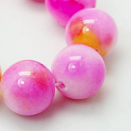 Jade Beads Strands, Natural White Jade, Dyed, Round, Colorful, 10mm, Hole: 1.5mm, about 40pcs/strand, 15.7 inch(G-D264-10mm-XH09)