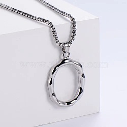 3Pcs Stainless Steel Textured Letter Pendants, Without Chain, Letter O(LW4134-15)