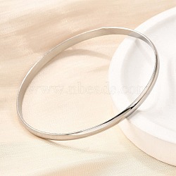 304 Stainless Steel Plain Bangles for Women, Stainless Steel Color, 1/8 inch(0.4cm), Inner Diameter: 2-1/2 inch(6.3cm)(BJEW-V004-02A-P)